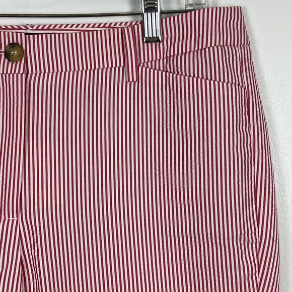 NWT Talbots Women's Perfect Skimmer Pedal Pusher Seersucker Pinstripe Pant Sz 8P - Picture 5 of 16
